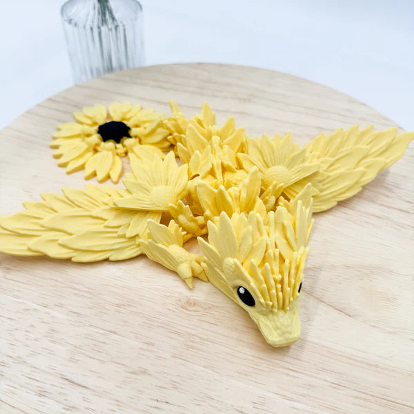 Sunflower Dragon 3D Printed Figurine - MR SOFT ART STORE