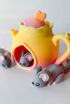 Mouse Flexi and  Yellow Tea Set - MR SOFT ART STORE