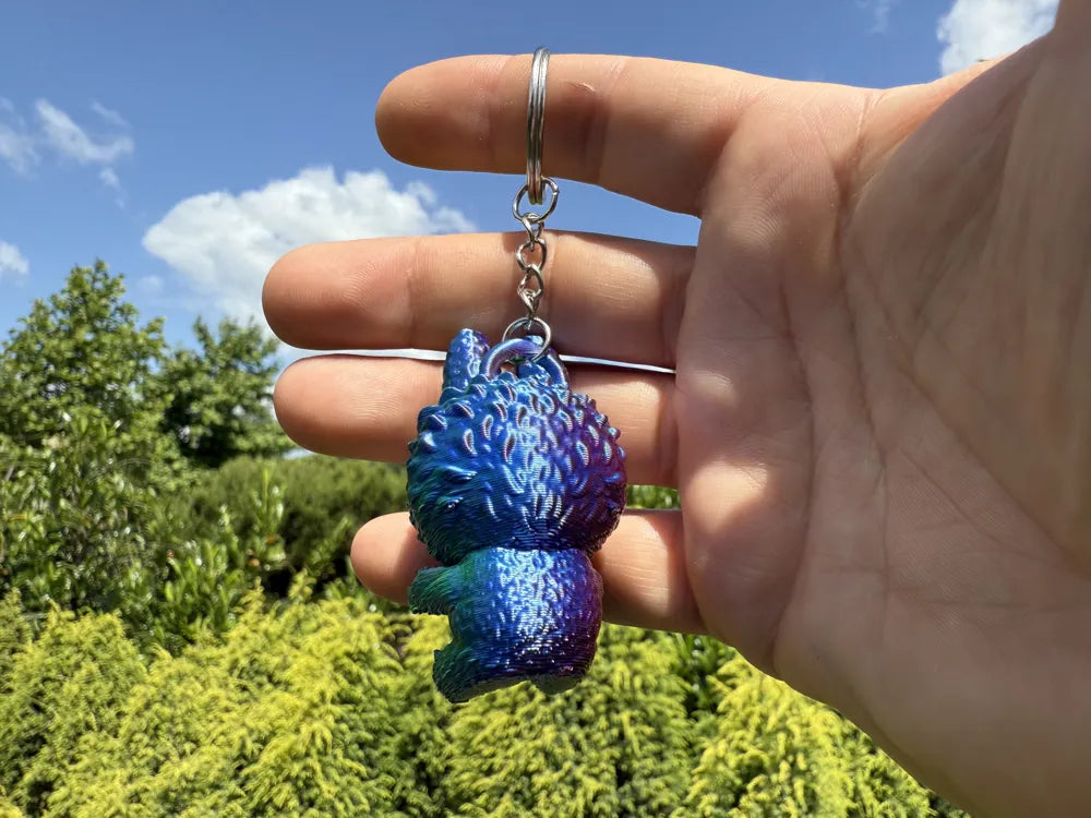 Adorable Fluffy Monster / Cute Bunny Creature 3D Printed Keychain Charm - MR SOFT ART STORE