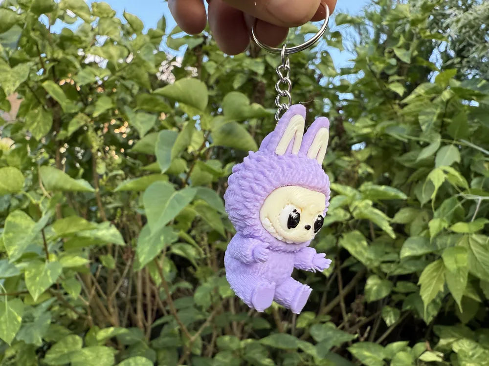 Adorable Fluffy Monster / Cute Bunny Creature 3D Printed Keychain Charm - MR SOFT ART STORE