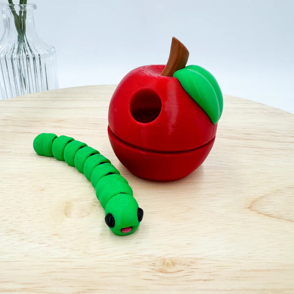 Apple and Worm Desktop Decor Gift - MR SOFT ART STORE