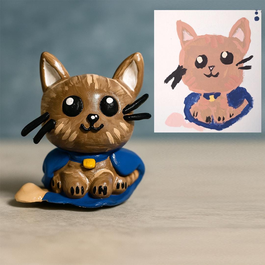 Custom 3D Printed Child Art: Unique Hand-Painted Gift