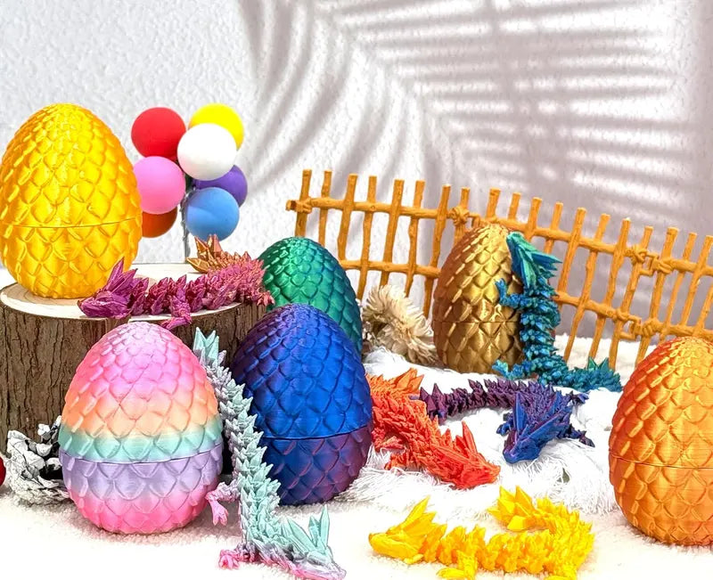 6 Pcs 3D Printed Dragon Eggs with Dragon Inside Mystery Articulated Dragon Fidget Home Office Decor Executive Desk Gifts Unique Collectibles for Any Occasion - MR SOFT ART STORE