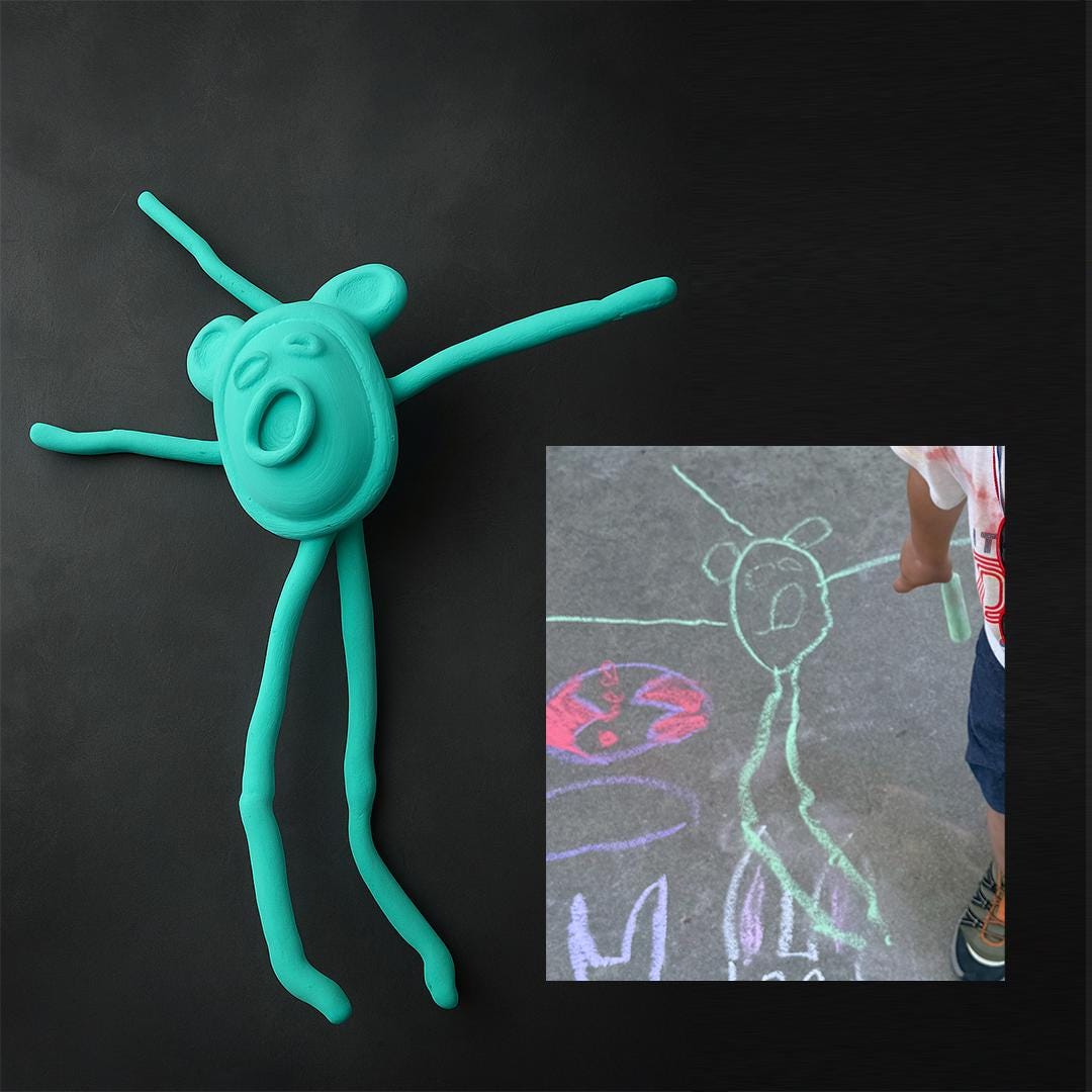 Custom 3D Printed Child Art: Unique Hand-Painted Gift