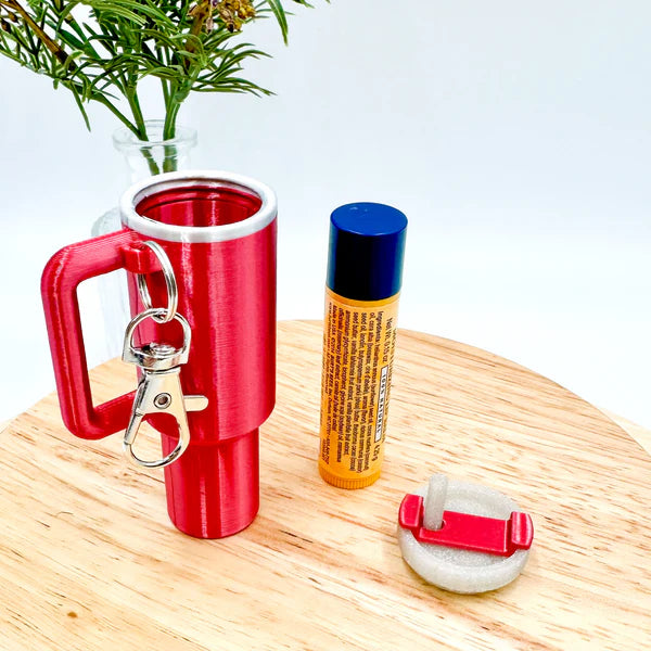Tumbler Cup Chapstick Holder Keychain Gift - MR SOFT ART STORE