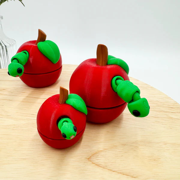 Apple and Worm Desktop Decor Gift - MR SOFT ART STORE
