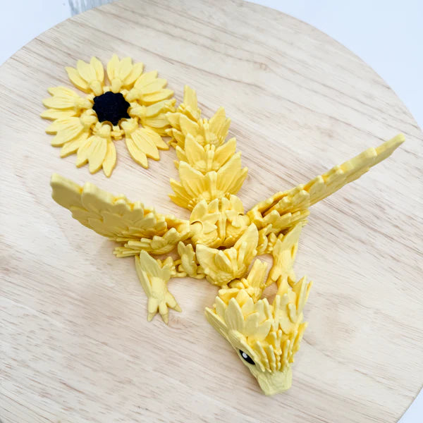 Sunflower Dragon 3D Printed Figurine - MR SOFT ART STORE