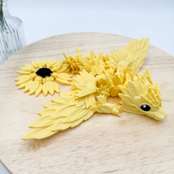 Sunflower Dragon 3D Printed Figurine - MR SOFT ART STORE