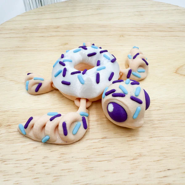 Donut Turtle 3D Printed Articulating Figurine - MR SOFT ART STORE