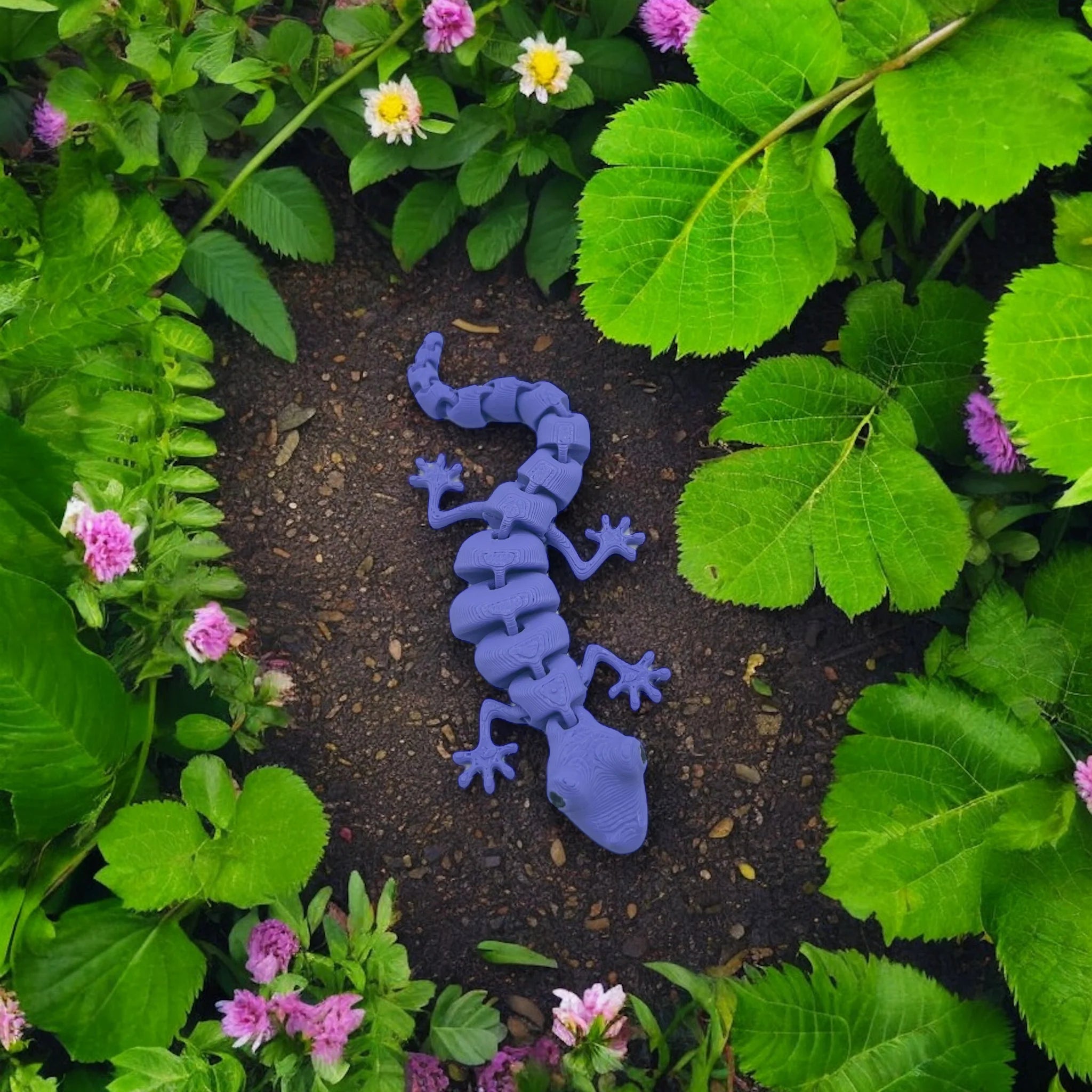 Azure Acrobat: A 3D-Printed Lizard - MR SOFT ART STORE