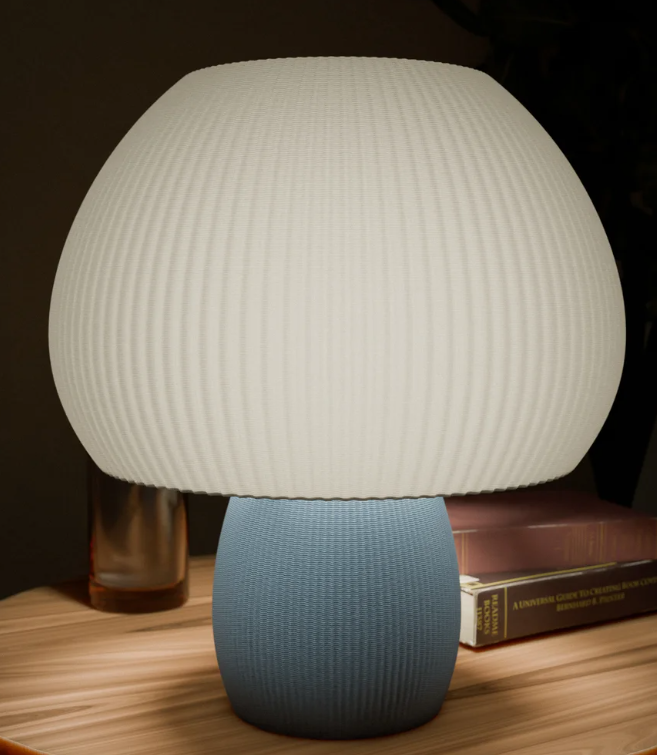 Rippled  Blue Mushroom Lamp - MR SOFT ART STORE