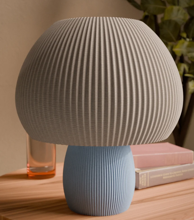 Rippled  Blue Mushroom Lamp - MR SOFT ART STORE