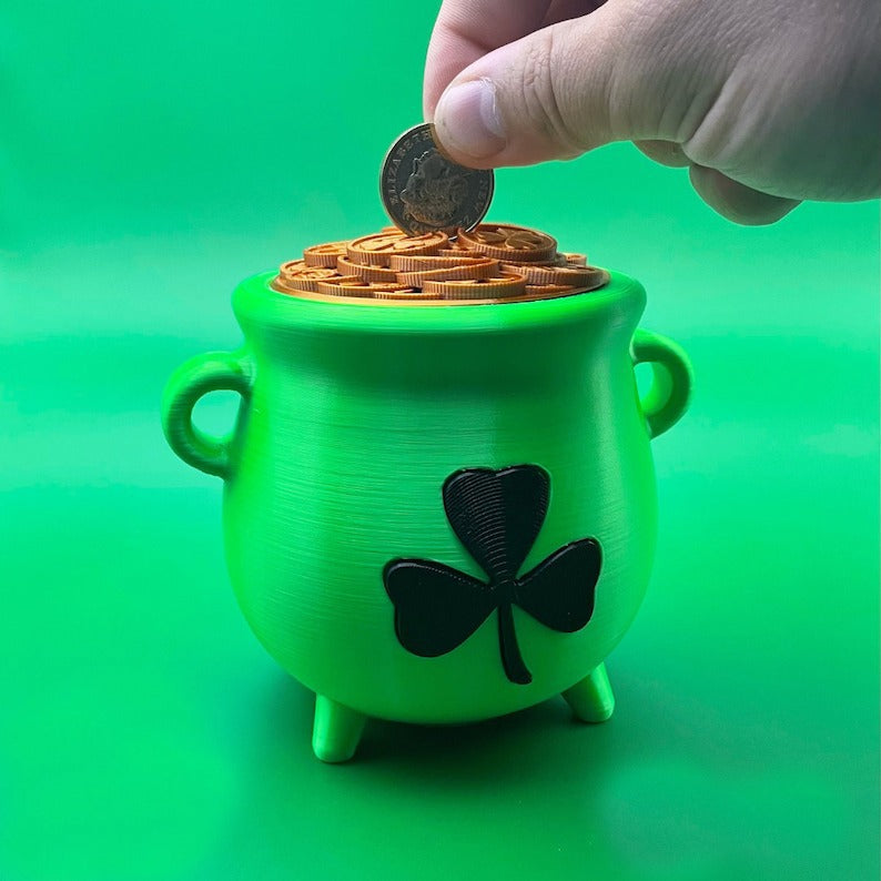 St Patrick's Day Leprechaun's Cauldron Piggy Bank - MR SOFT ART STORE