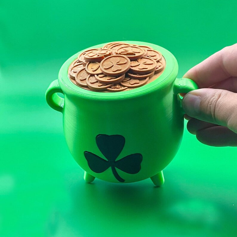 St Patrick's Day Leprechaun's Cauldron Piggy Bank - MR SOFT ART STORE