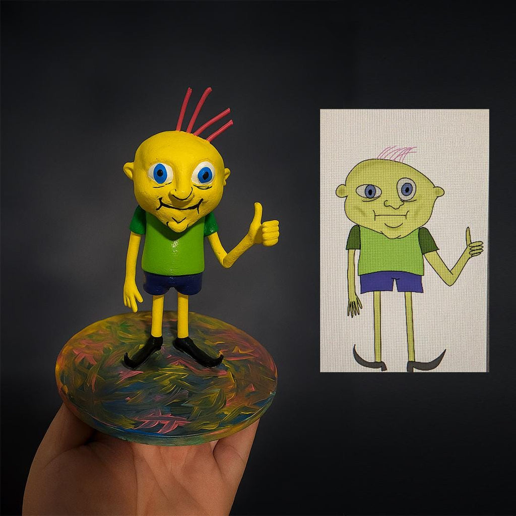 Custom 3D Printed Child Art: Unique Hand-Painted Gift