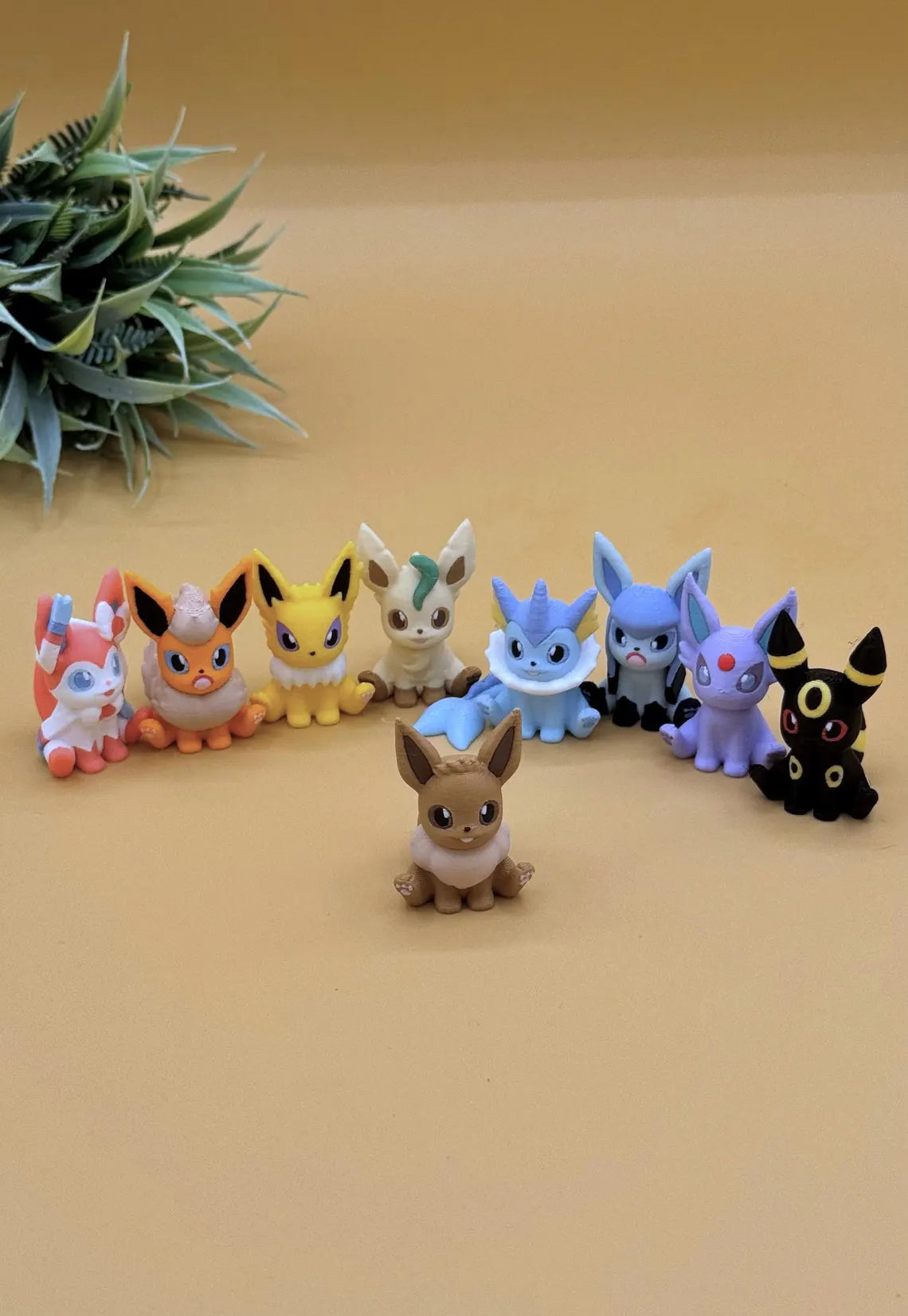 Eeveelution Figure Bundle, Fan Art (Eevee, Sylveon, Flareon, Jolteon, Leafeon, Vaporeon, Glaceon, Espeon, Umbreon) - MR SOFT ART STORE