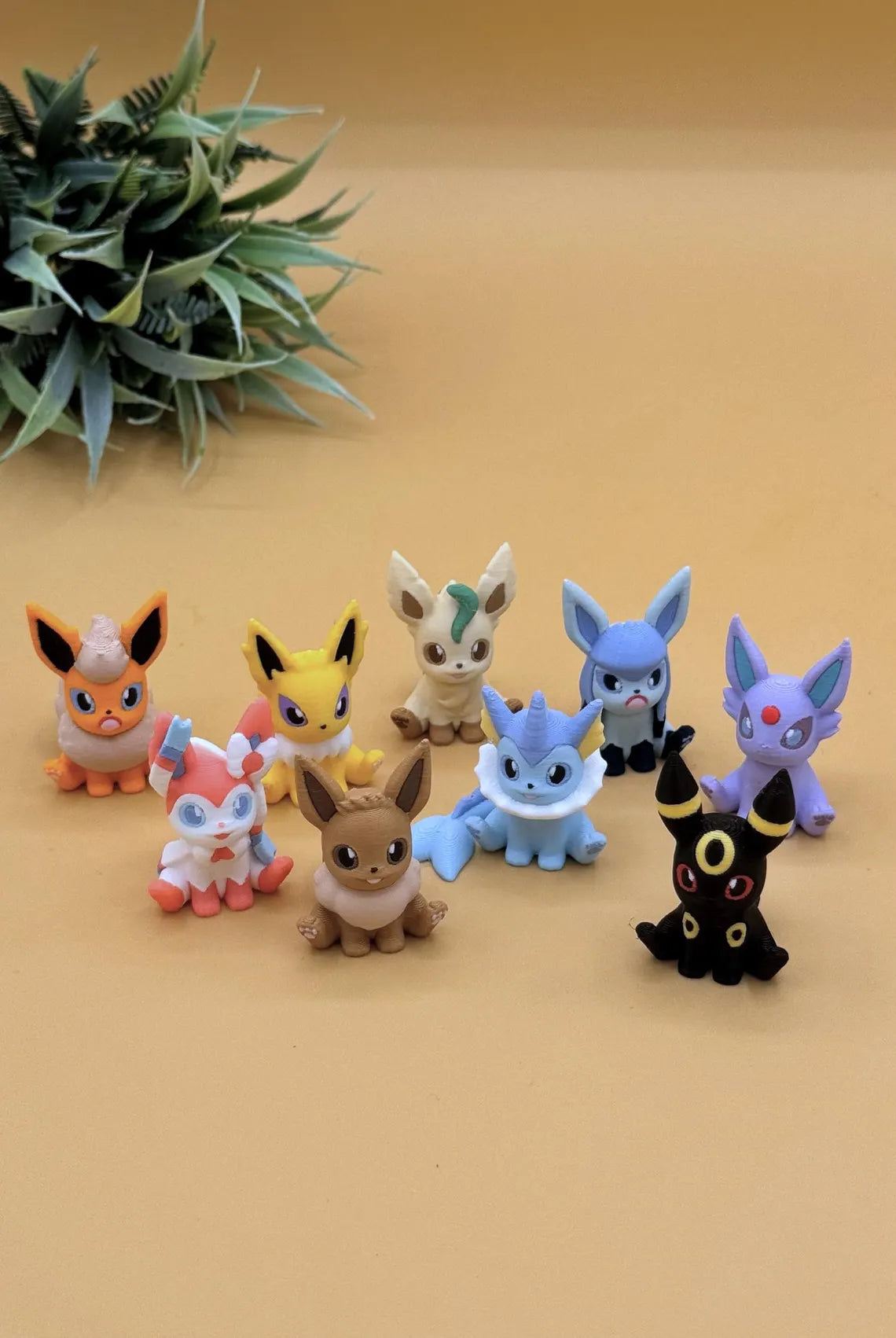 Eeveelution Figure Bundle, Fan Art (Eevee, Sylveon, Flareon, Jolteon, Leafeon, Vaporeon, Glaceon, Espeon, Umbreon) - MR SOFT ART STORE