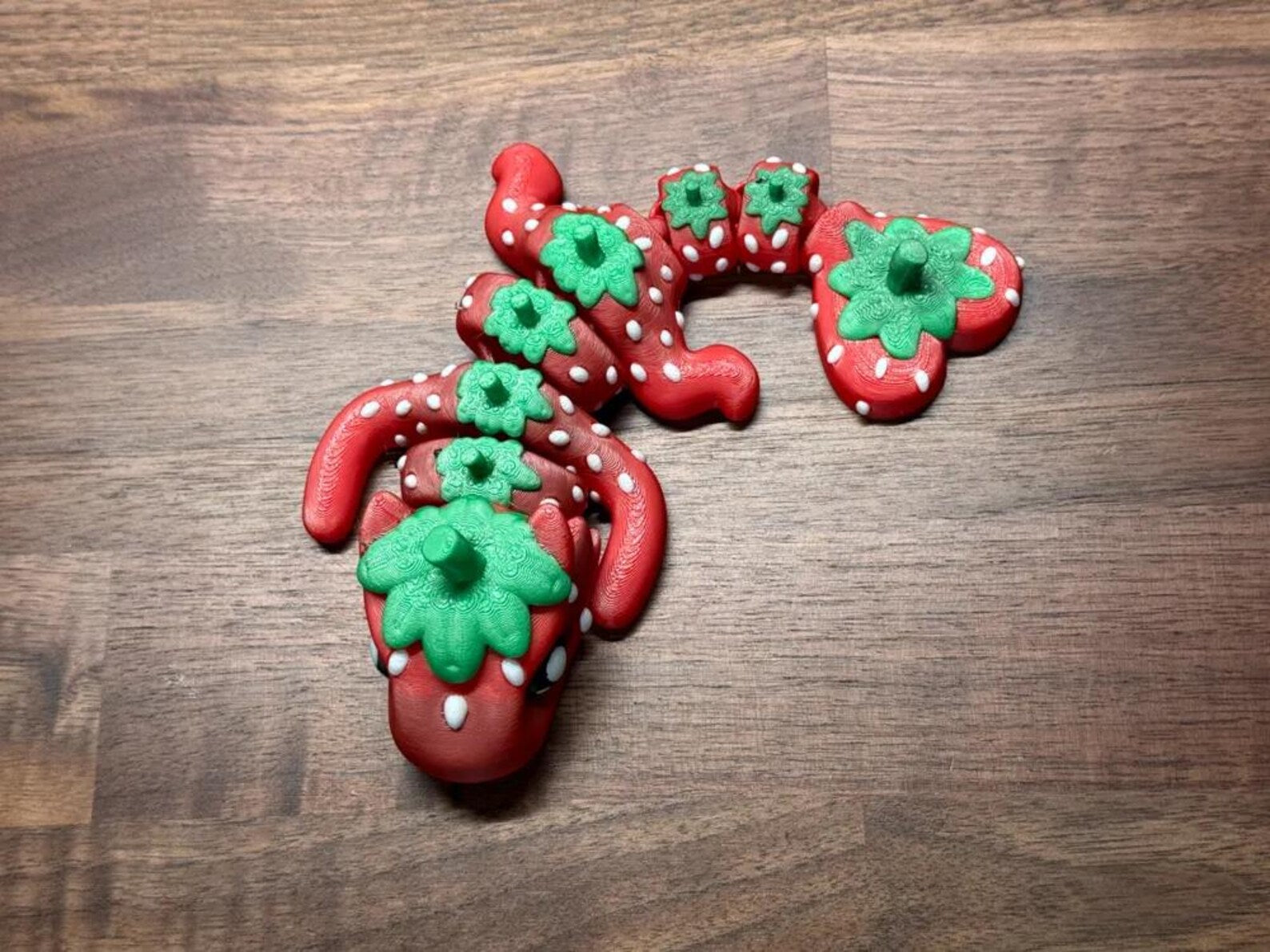 Charming Strawberry Dragon, 3D Printed for Play and Relaxation, Baby Articulated Strawberry Dragon - MR SOFT ART STORE