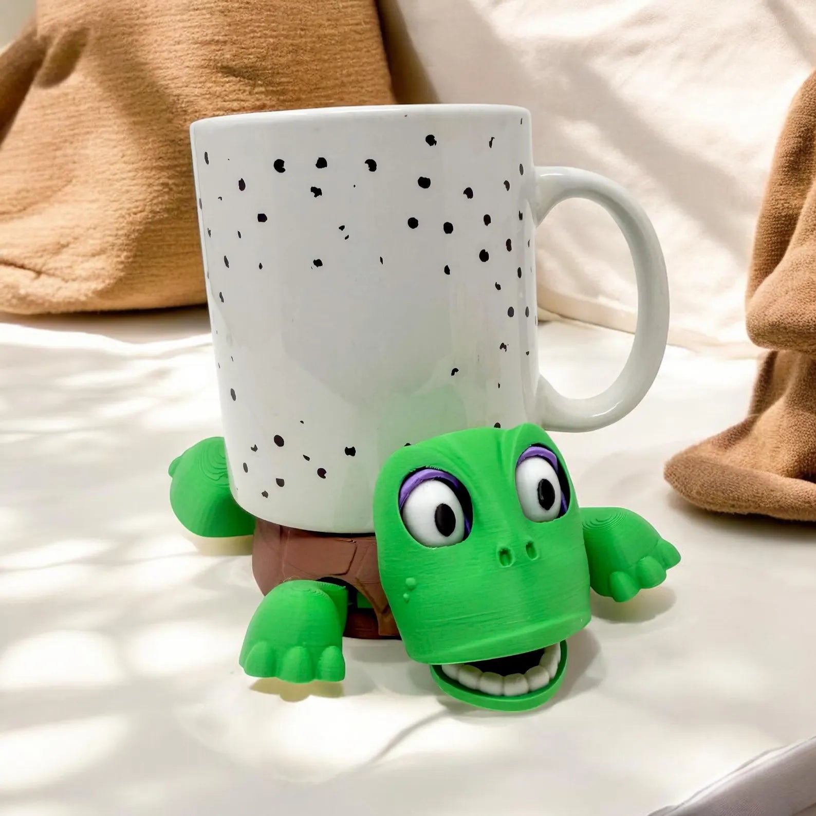 Frog Coaster 3D Printed | Adorable Cup Holder with Moving Head & Feet | Fun Drink Coaster | Unique Turtle Lover | Articulated | Squirtle - MR SOFT ART STORE