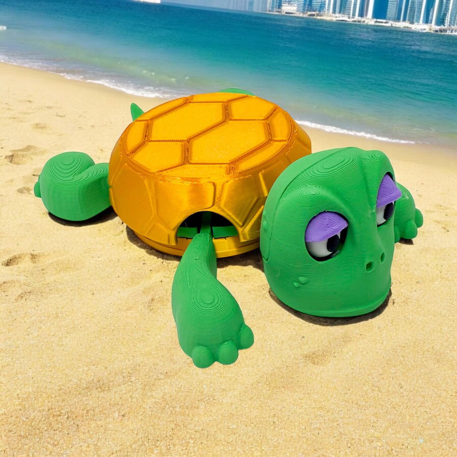 Frog Coaster 3D Printed | Adorable Cup Holder with Moving Head & Feet | Fun Drink Coaster | Unique Turtle Lover | Articulated | Squirtle - MR SOFT ART STORE