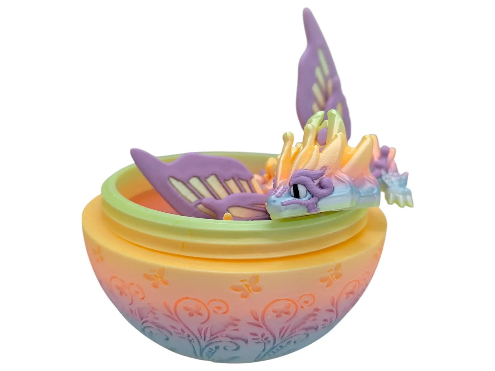 Enchanted Articulated Butterfly Dragon with Embossed Hatching Egg | Unique 3D Printed Desk Decor - MR SOFT ART STORE
