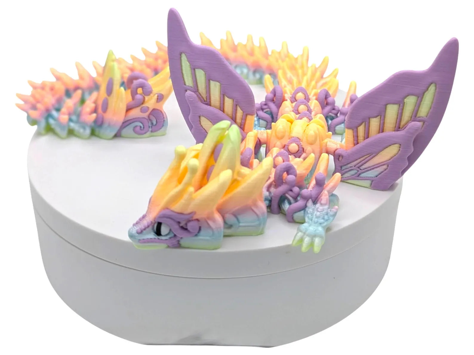 Enchanted Articulated Butterfly Dragon with Embossed Hatching Egg | Unique 3D Printed Desk Decor - MR SOFT ART STORE