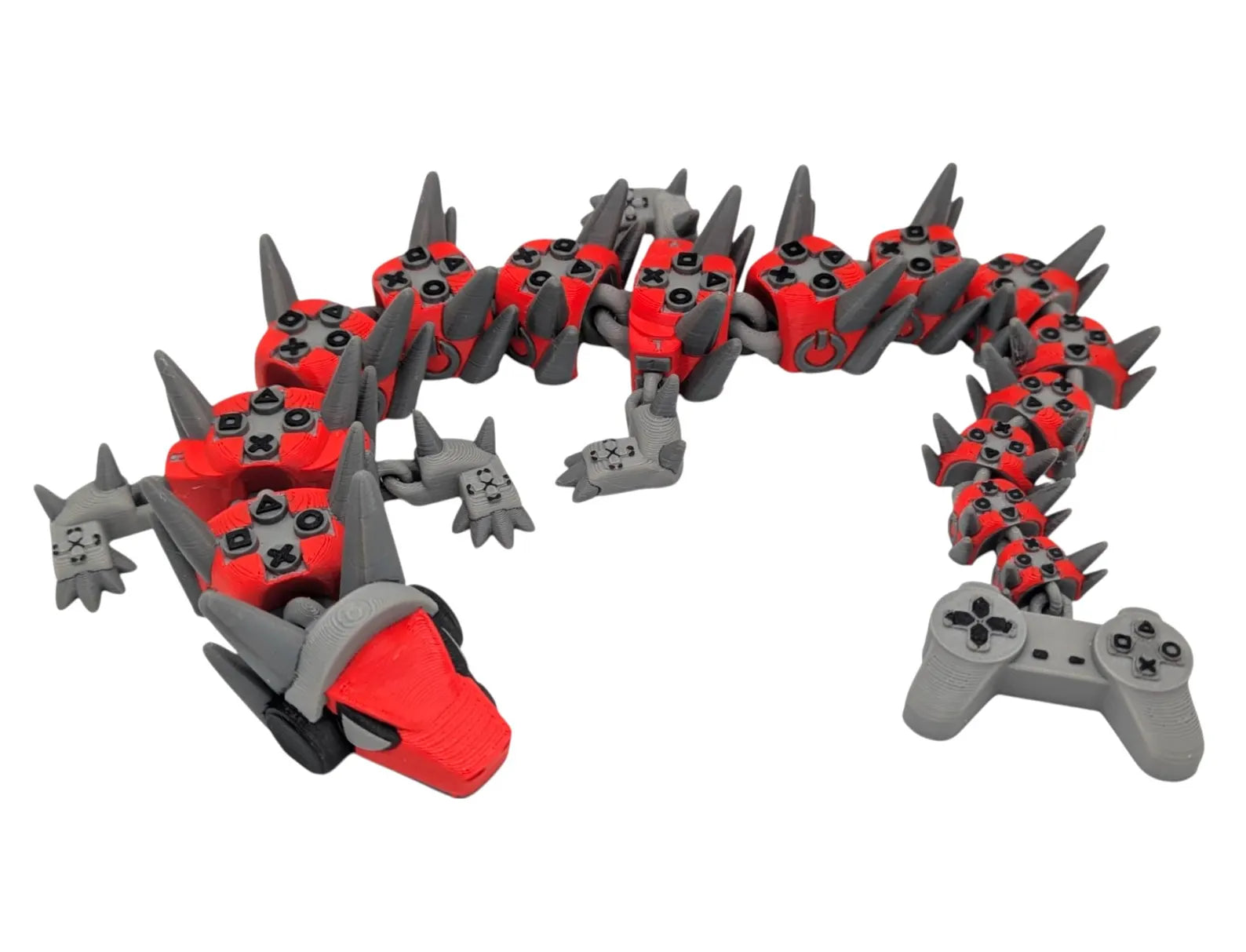 Vibrant Articulated Dragon with Gaming Motif - Flexible Collectible - MR SOFT ART STORE
