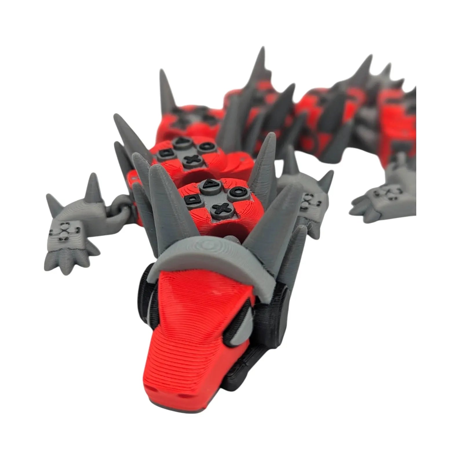 Vibrant Articulated Dragon with Gaming Motif - Flexible Collectible - MR SOFT ART STORE