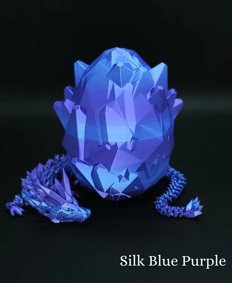 Crystal Dragon, Dragon Egg, Articulated Dragon Figurine, Toddler Room Decor, Dragon Toy - MR SOFT ART STORE