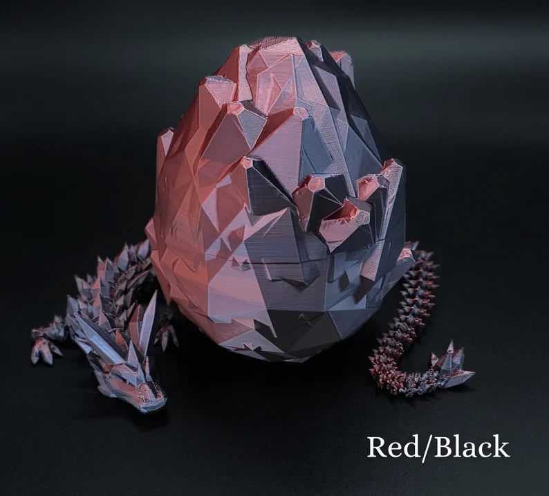 Crystal Dragon, Dragon Egg, Articulated Dragon Figurine, Toddler Room Decor, Dragon Toy - MR SOFT ART STORE
