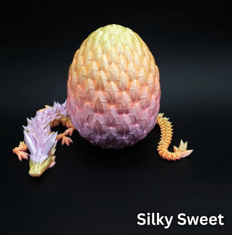 Crystal Dragon, Dragon Egg, Articulated Dragon Figurine, Toddler Room Decor, Dragon Toy - MR SOFT ART STORE