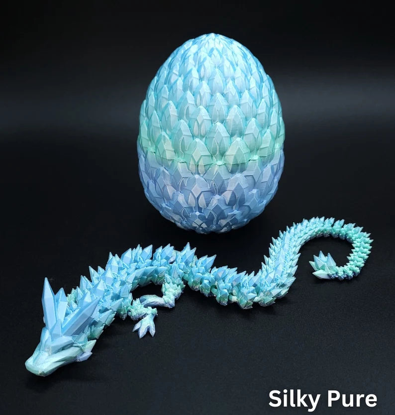 Crystal Dragon, Dragon Egg, Articulated Dragon Figurine, Toddler Room Decor, Dragon Toy - MR SOFT ART STORE