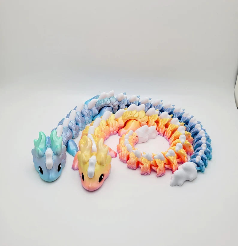 Kaida Cloud Dragon Flexi Fidget Toy 3D Printed Gift Articulated Imaginative Play - MR SOFT ART STORE