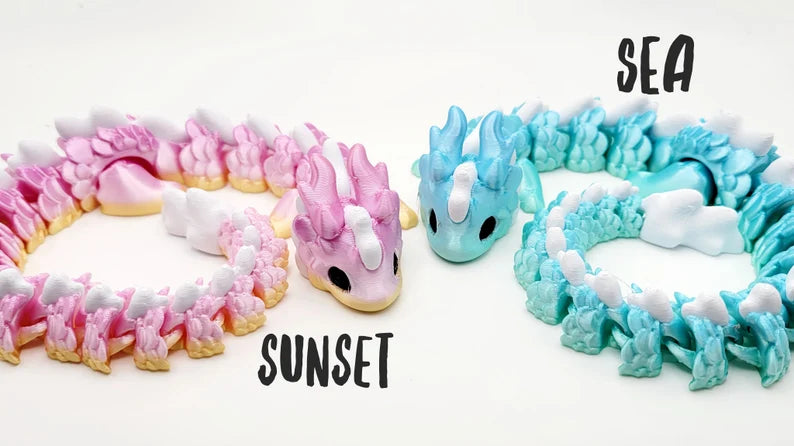 Kaida Cloud Dragon Flexi Fidget Toy 3D Printed Gift Articulated Imaginative Play - MR SOFT ART STORE