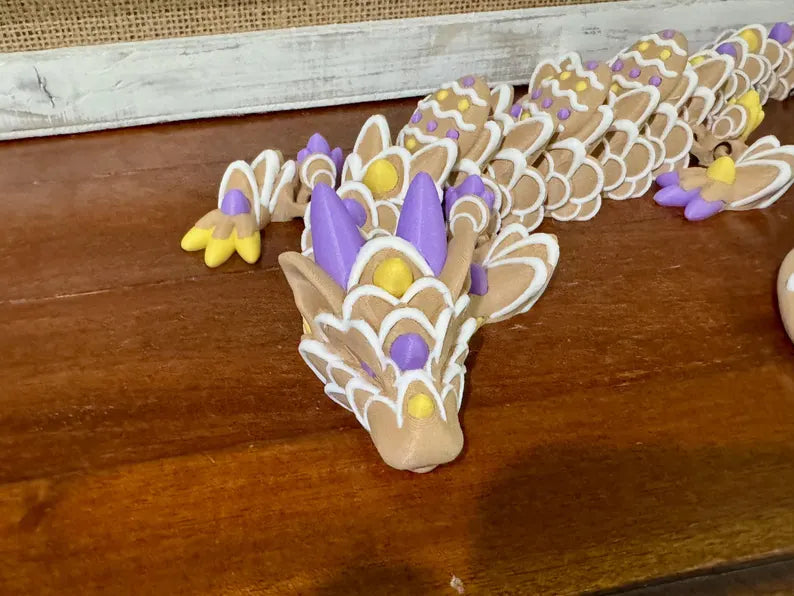 Easter Cookie Dragon, Articulated Dragon, 3D Printed Dragon - MR SOFT ART STORE