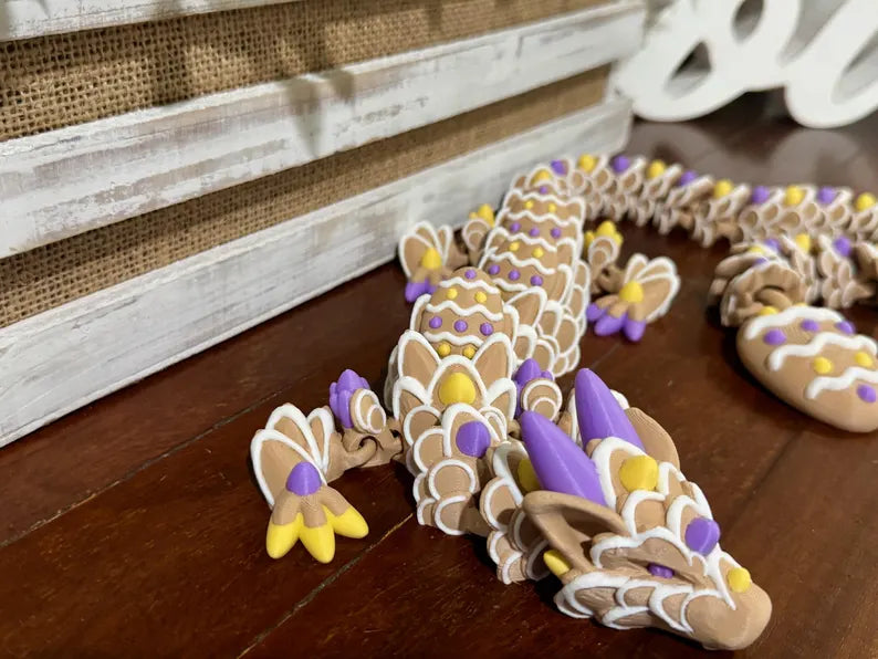 Easter Cookie Dragon, Articulated Dragon, 3D Printed Dragon - MR SOFT ART STORE