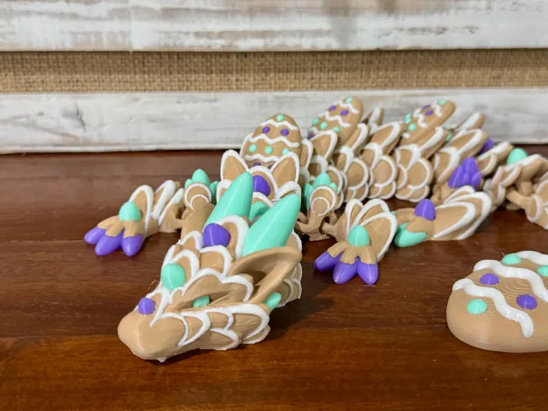 Easter Cookie Dragon, Articulated Dragon, 3D Printed Dragon - MR SOFT ART STORE