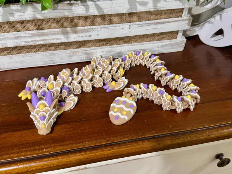 Easter Cookie Dragon, Articulated Dragon, 3D Printed Dragon - MR SOFT ART STORE