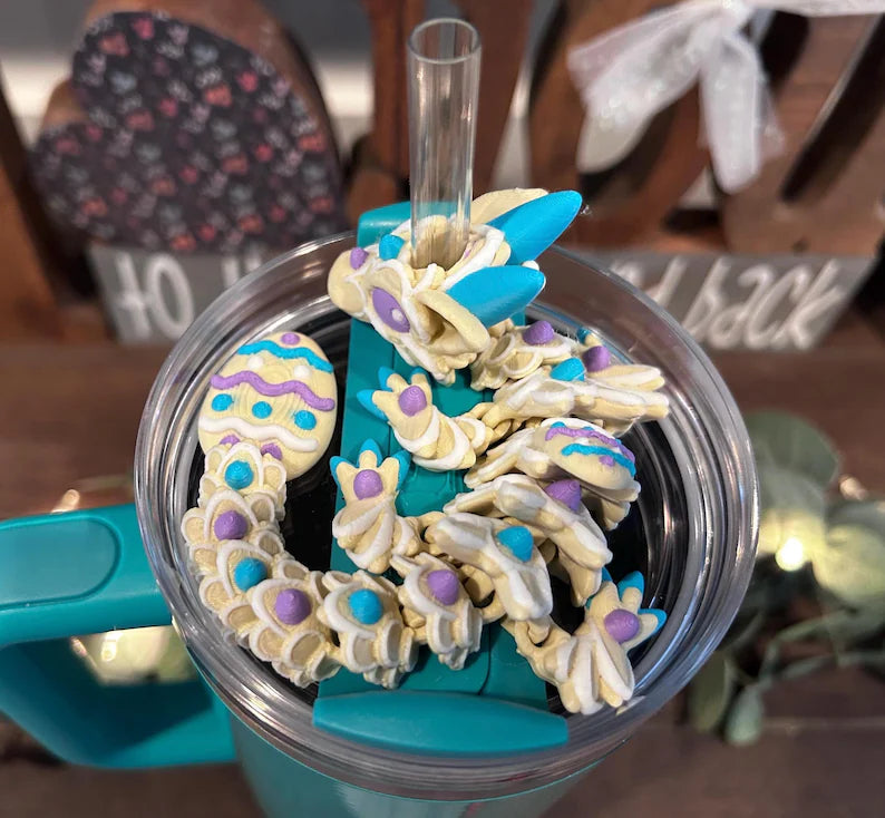 Easter Sugar Cookie Dragon Straw topper - MR SOFT ART STORE