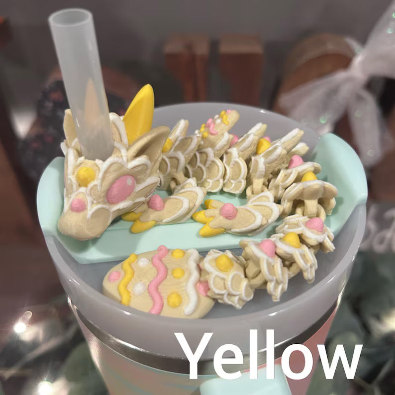 Easter Sugar Cookie Dragon Straw topper - MR SOFT ART STORE