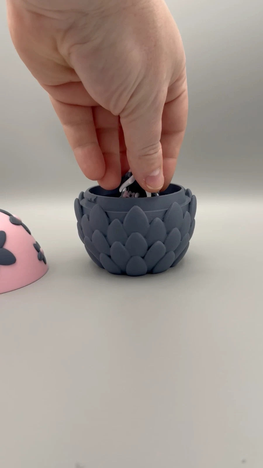 3D Printed Dragon Egg with Mini Articulating Flower Dragon & Egg - MR SOFT ART STORE