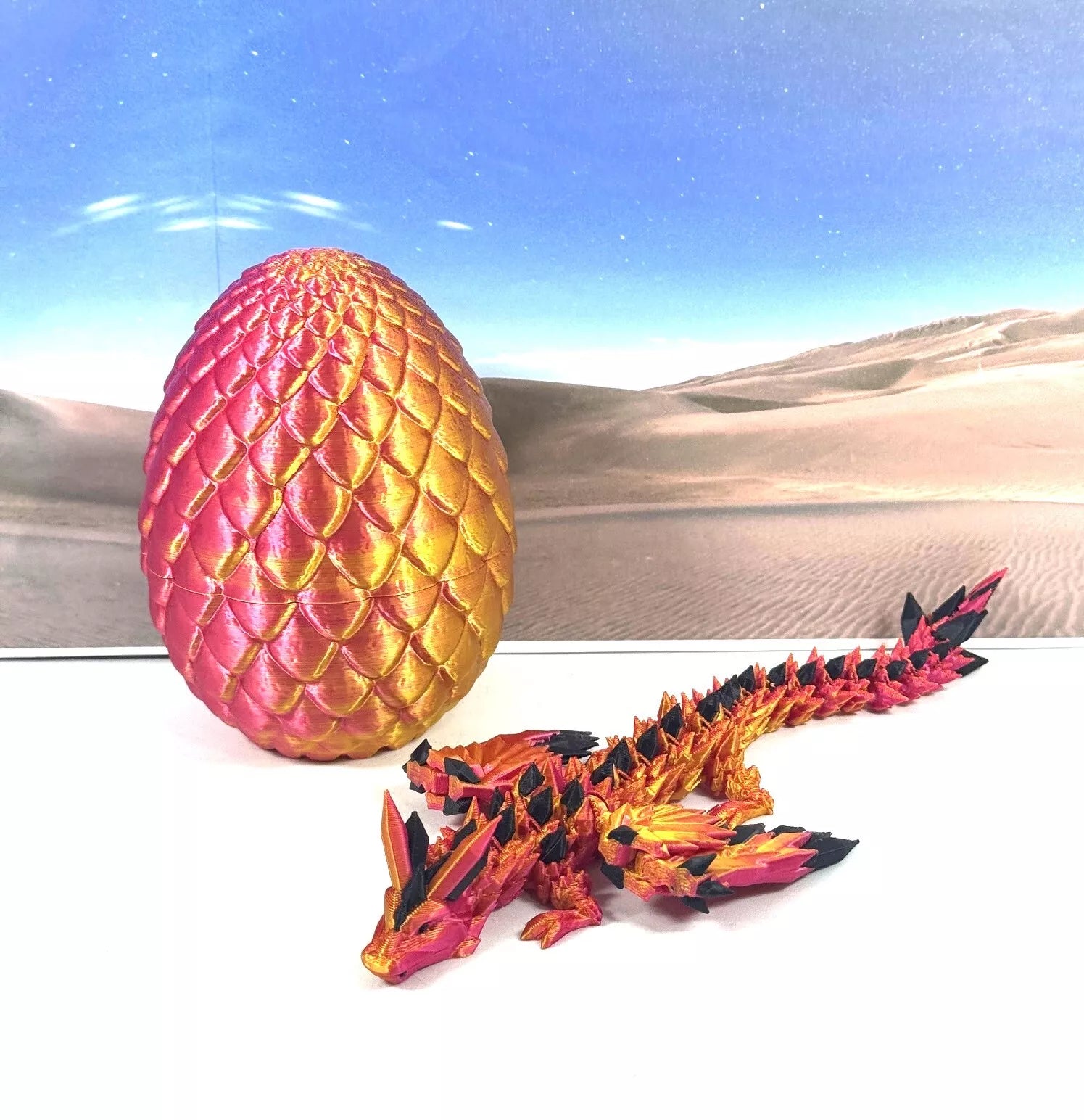 Crystal Winged Dragon with Egg 3D Printed Articulated Crystal Winged Dragon Toy - MR SOFT ART STORE