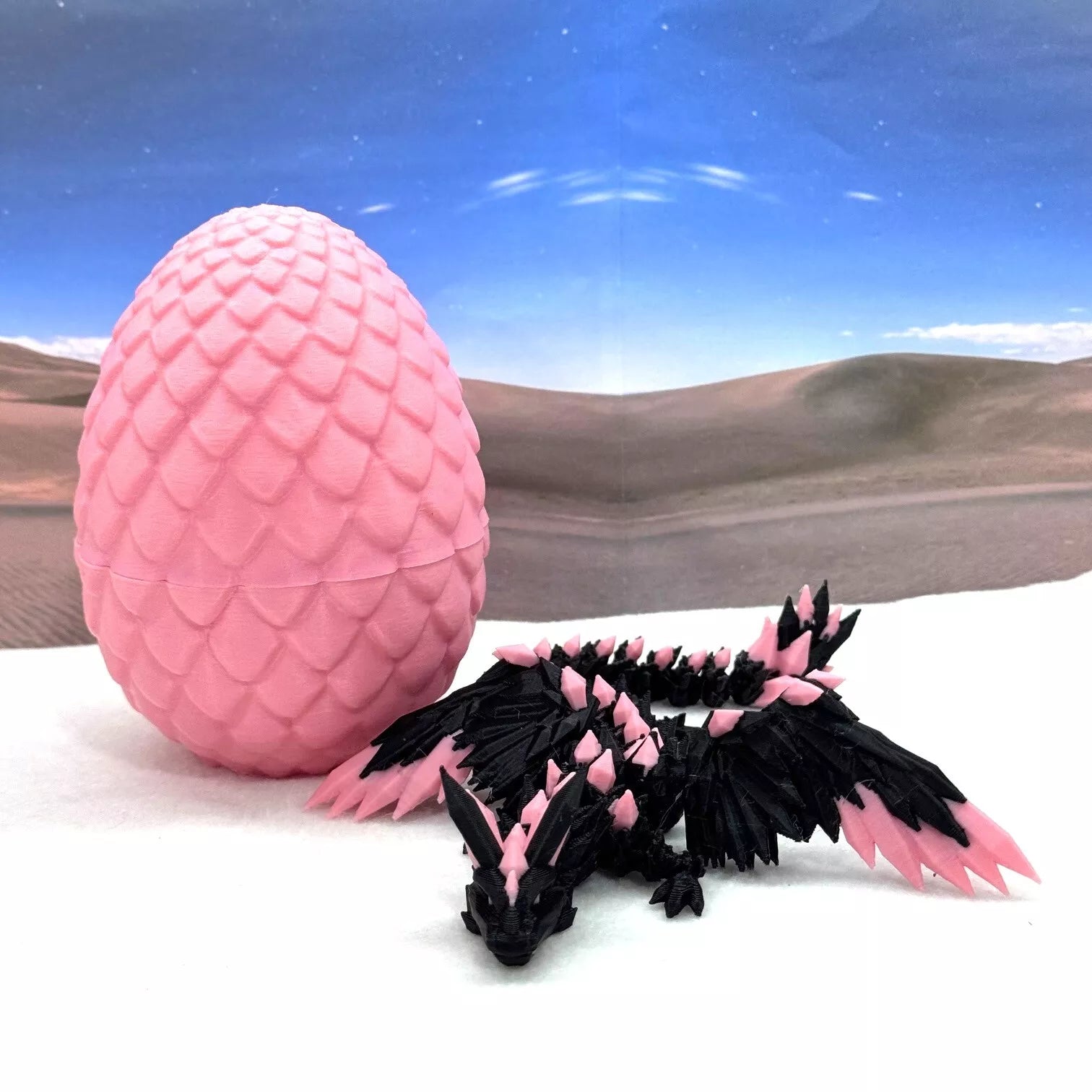 Crystal Winged Dragon with Egg 3D Printed Articulated Crystal Winged Dragon Toy - MR SOFT ART STORE