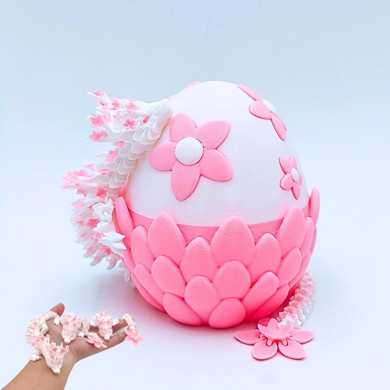 3D Printed Sakura Dragon & Dragon Egg – 11.8 Inch Realistic Articulated Dragon - MR SOFT ART STORE