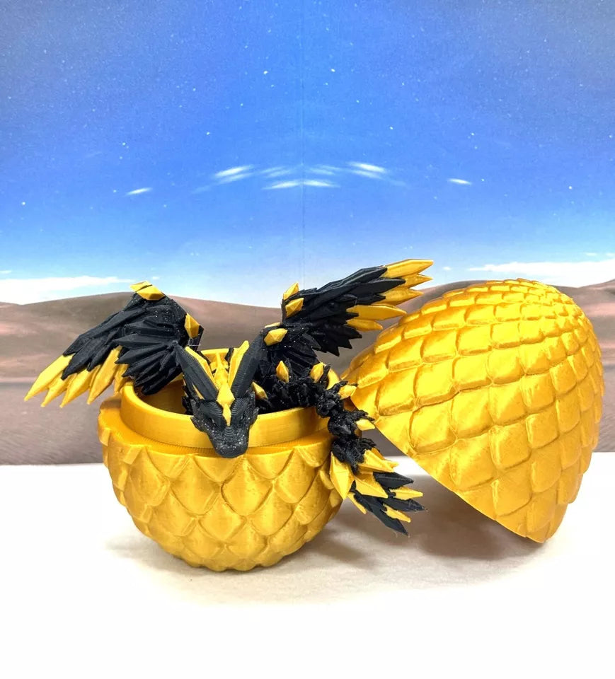 Crystal Winged Dragon with Egg 3D Printed Articulated Crystal Winged Dragon Toy - MR SOFT ART STORE