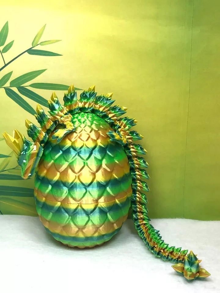 Dragon with Egg, Articulated Green Crystal Fidget Dragon Toy - MR SOFT ART STORE
