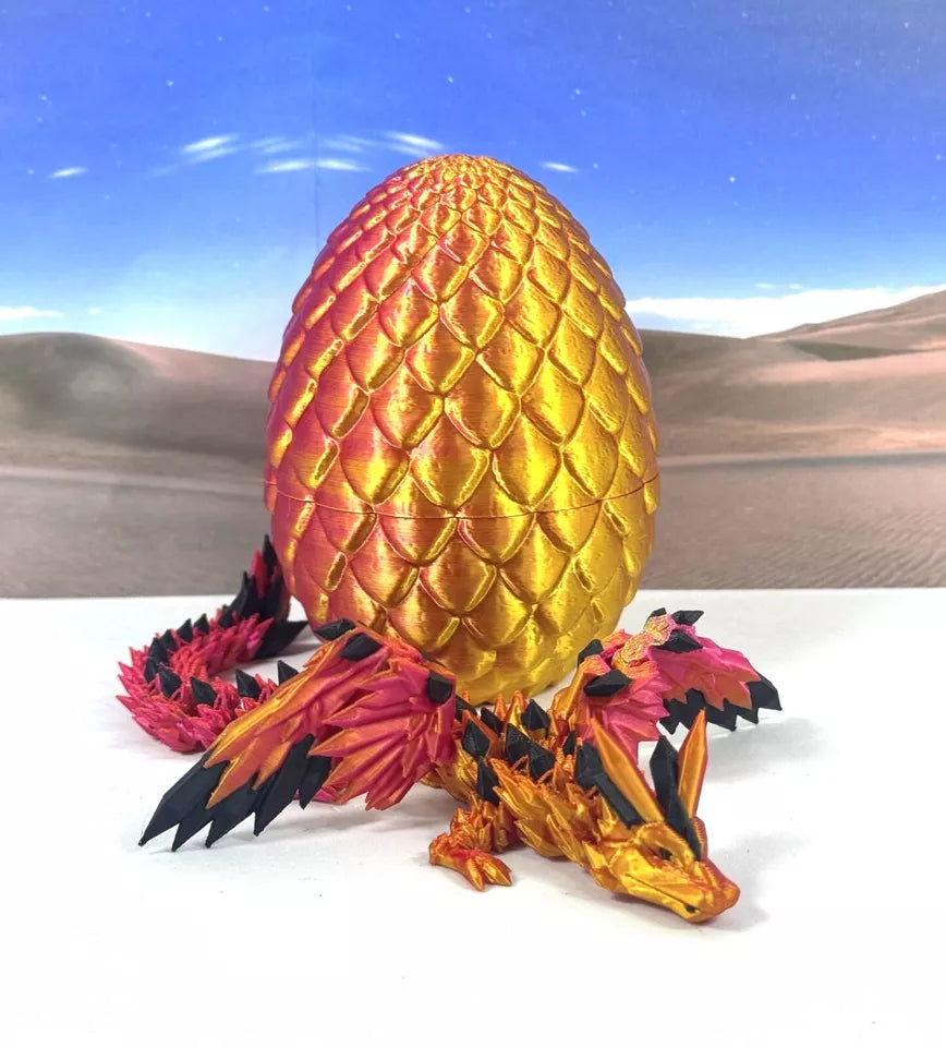 Crystal Winged Dragon with Egg 3D Printed Articulated Crystal Winged Dragon Toy - MR SOFT ART STORE