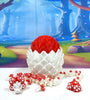 Dragon with Egg 12" Articulated White-Red Cherry Blossom Fidget Dragon Toy - MR SOFT ART STORE