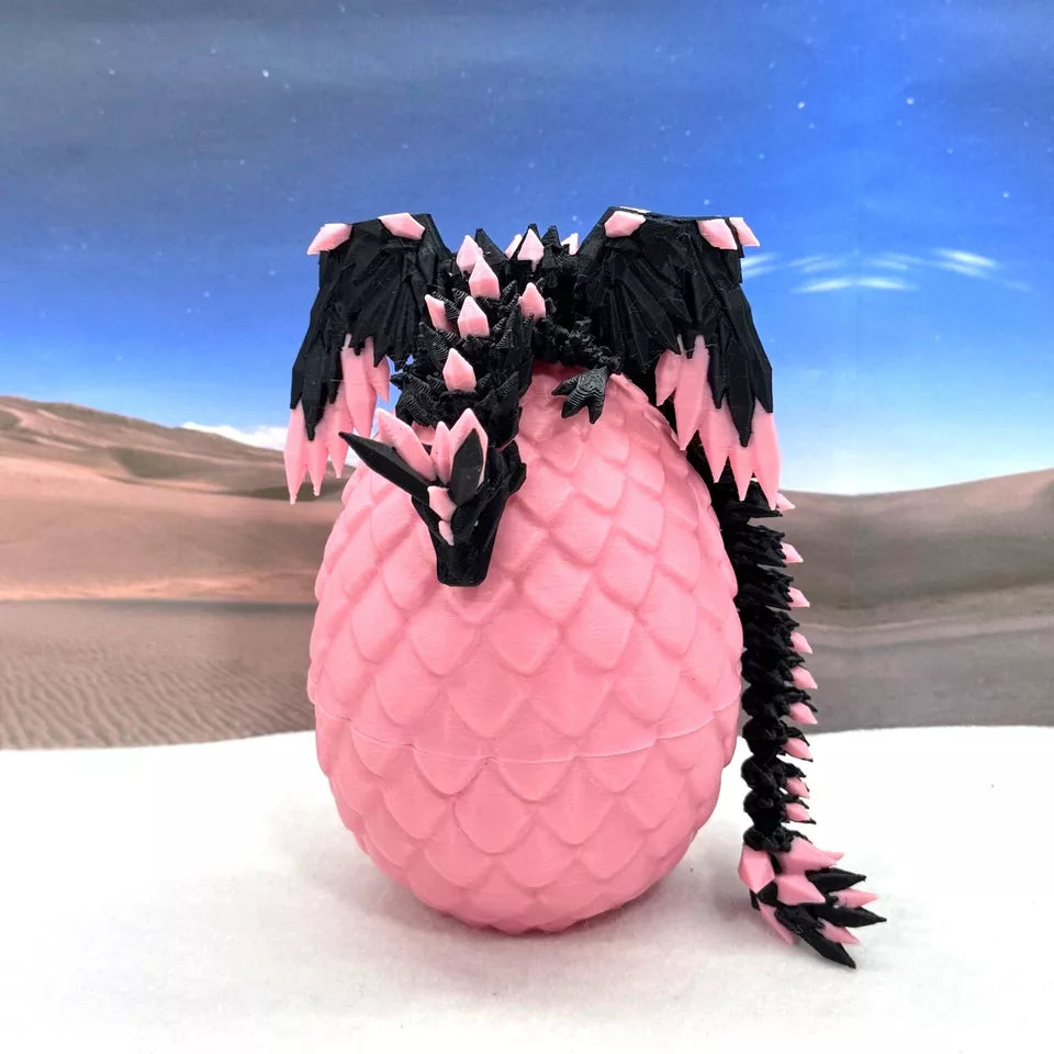 Crystal Winged Dragon with Egg 3D Printed Articulated Crystal Winged Dragon Toy - MR SOFT ART STORE