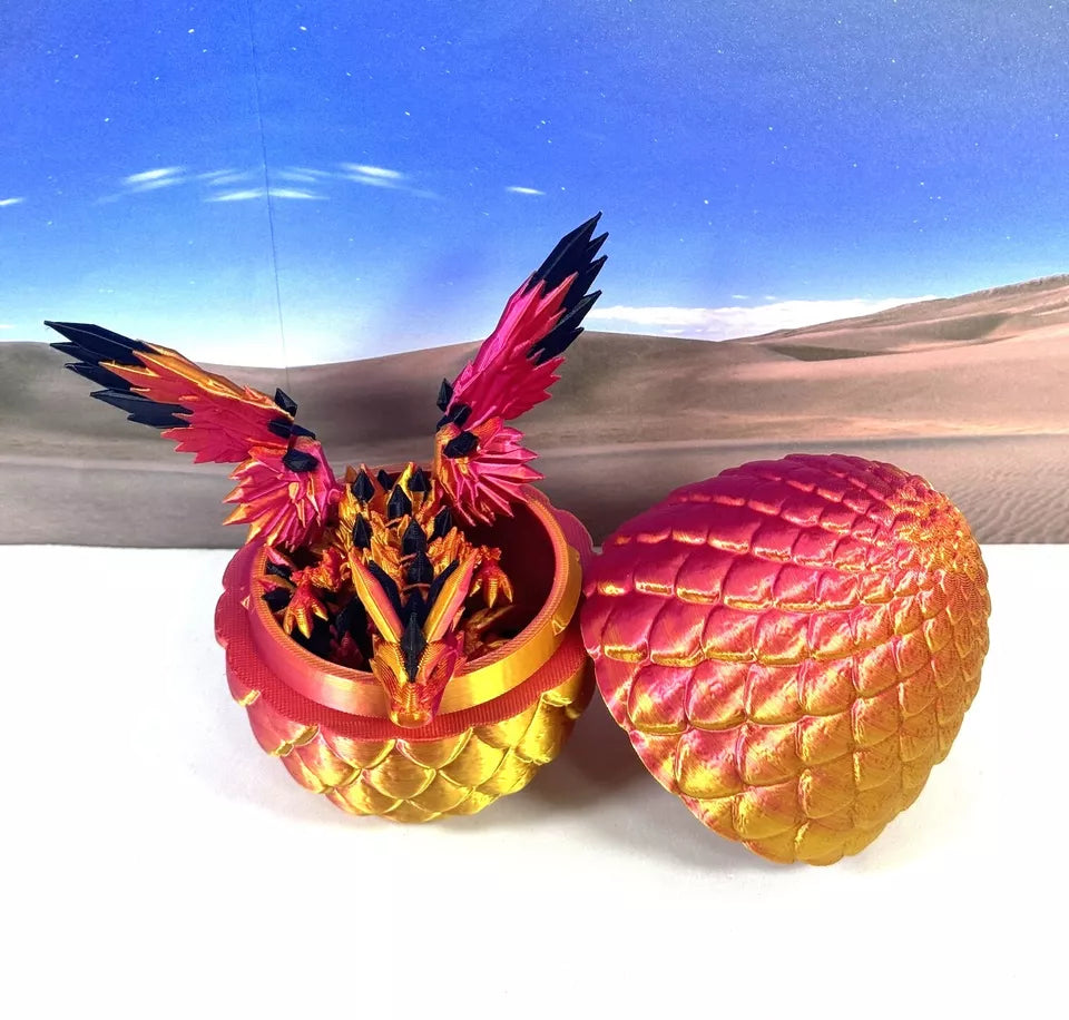 Crystal Winged Dragon with Egg 3D Printed Articulated Crystal Winged Dragon Toy - MR SOFT ART STORE